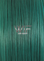 14" Straight Dark Green With Dark Roots Lace Front Synthetic Wig LF819