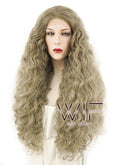 30" Curly Medium Blonde Lace Front Synthetic Wig LF824C