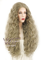 30" Curly Medium Blonde Lace Front Synthetic Wig LF824C