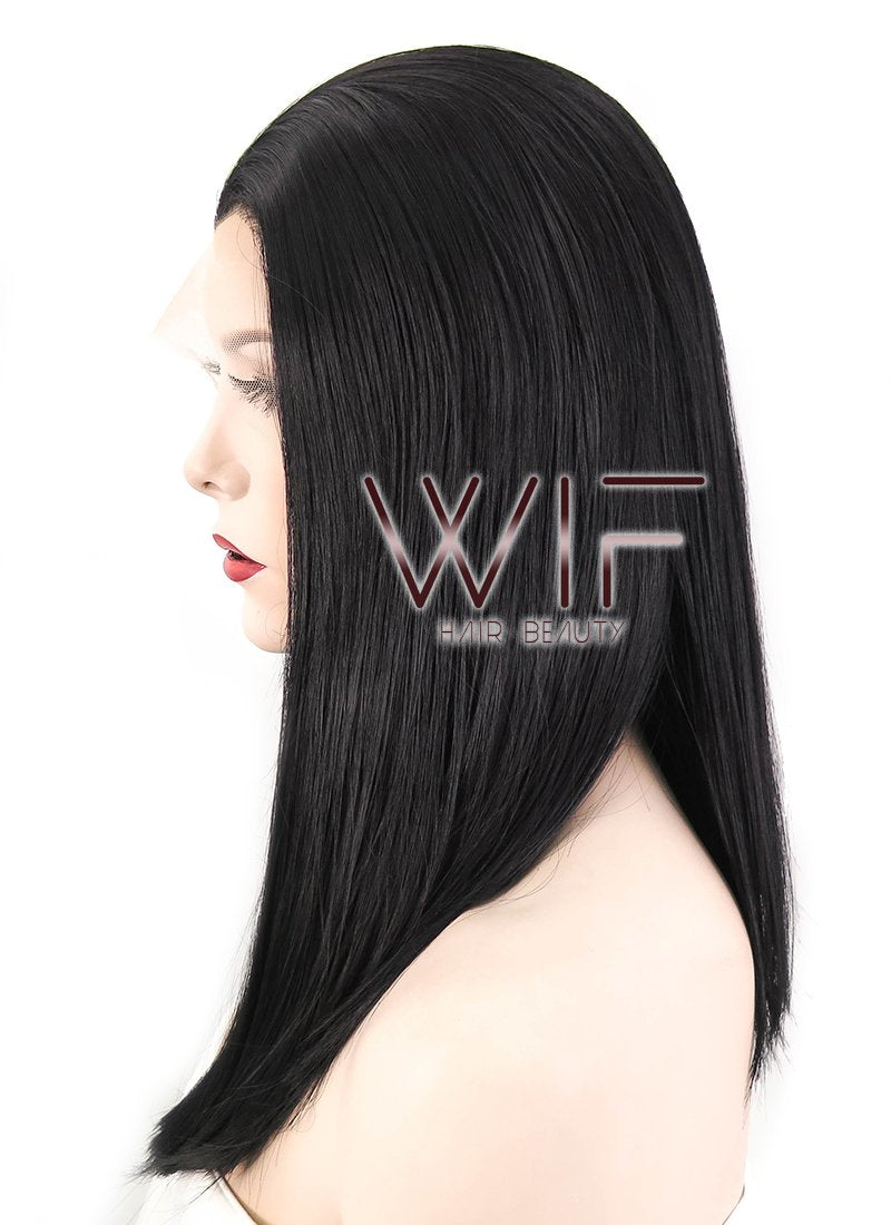 16" Straight Black Lace Front Synthetic Wig LF836C
