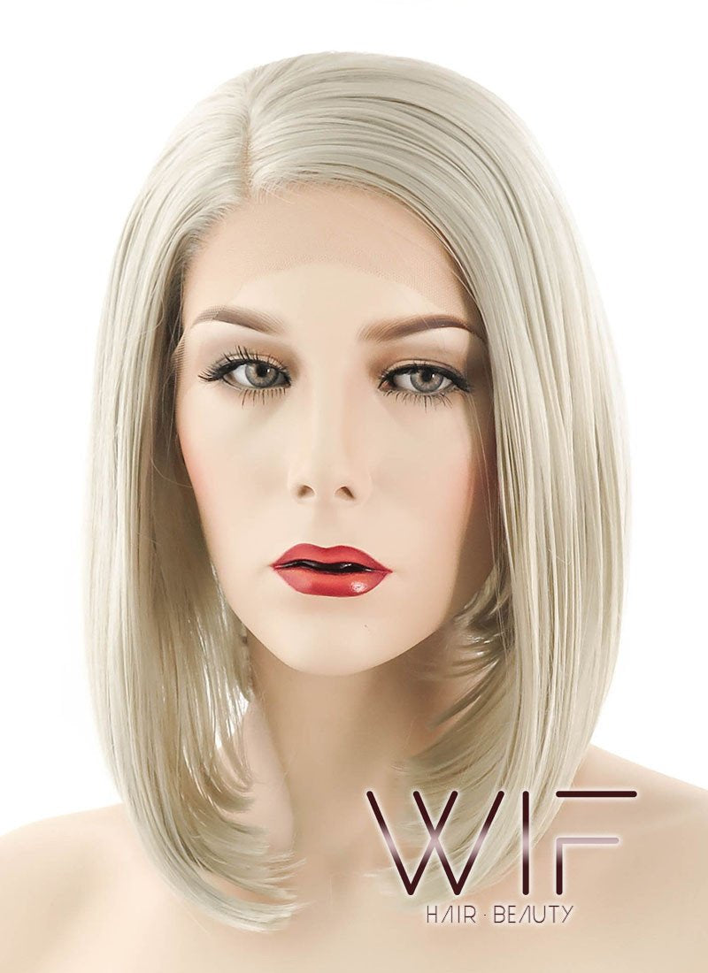 12" Straight Ash Blonde Lace Front Synthetic Wig LF837A
