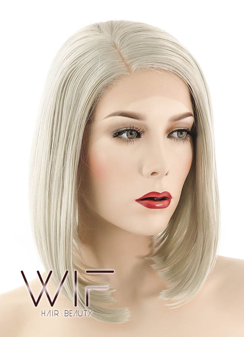 12" Straight Ash Blonde Lace Front Synthetic Wig LF837A