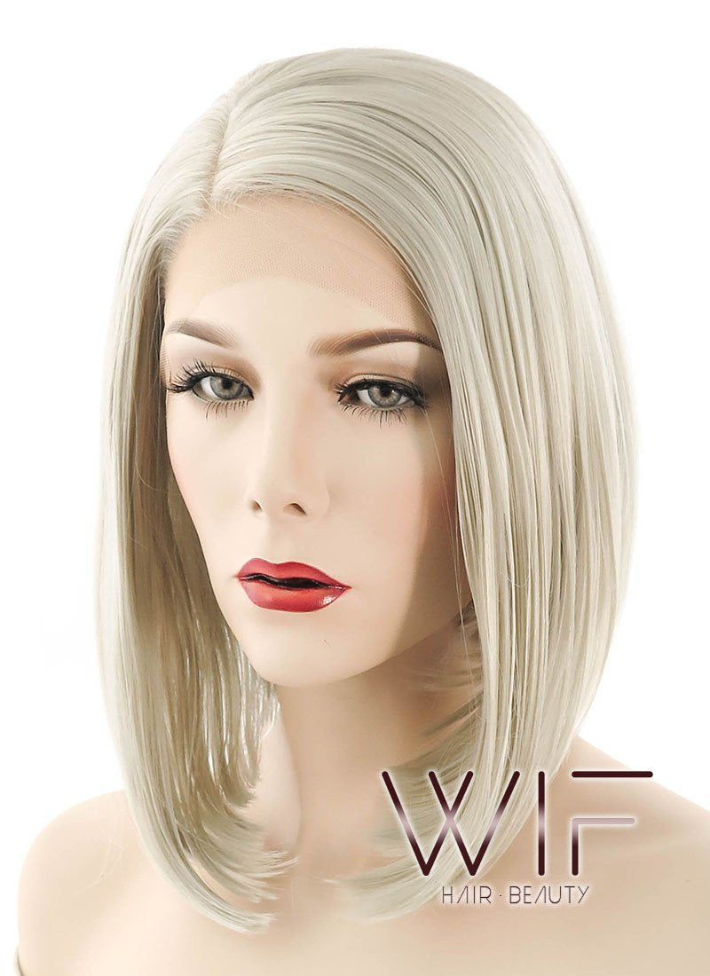 12" Straight Ash Blonde Lace Front Synthetic Wig LF837A
