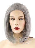 12" Straight Grey Lace Front Synthetic Wig LF837B