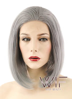 12" Straight Grey Lace Front Synthetic Wig LF837B