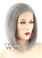 12" Straight Grey Lace Front Synthetic Wig LF837B