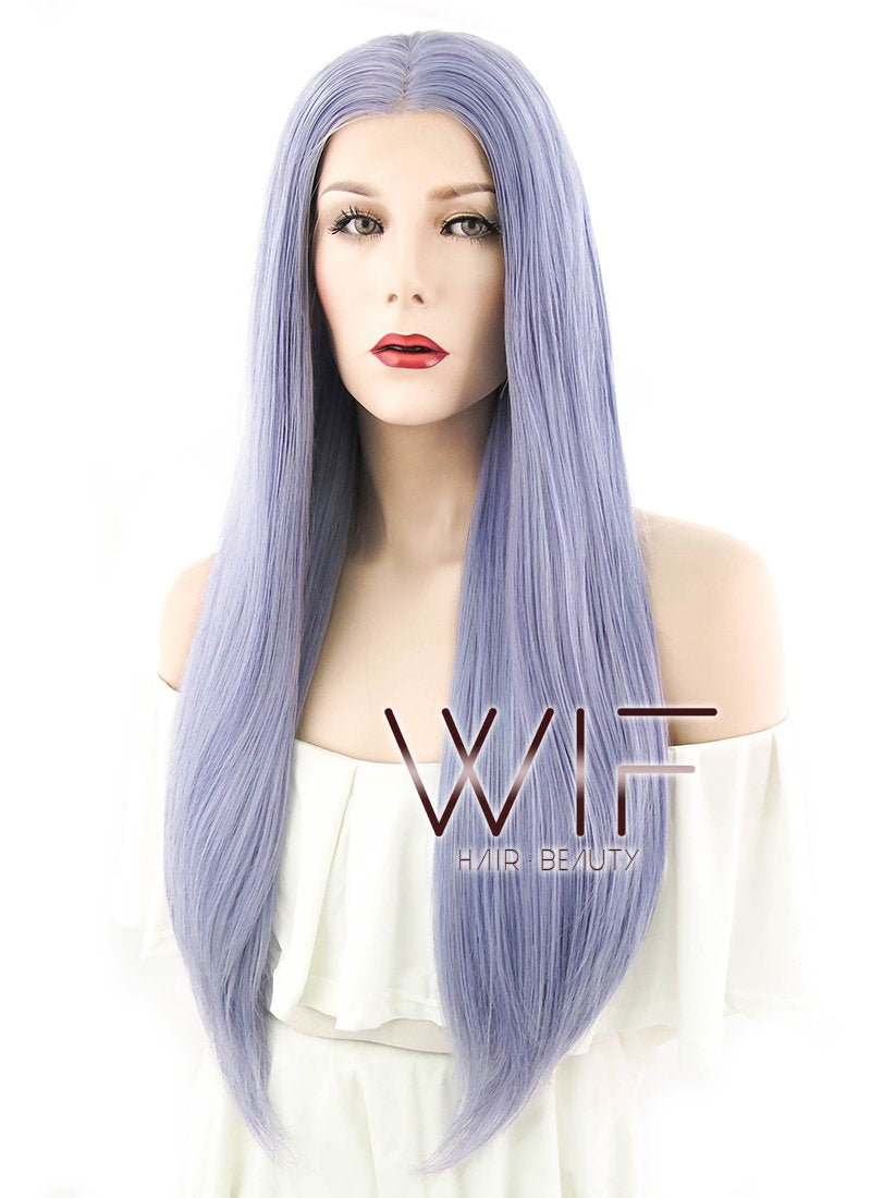 28" Straight Purple Lace Front Synthetic Wig LF841