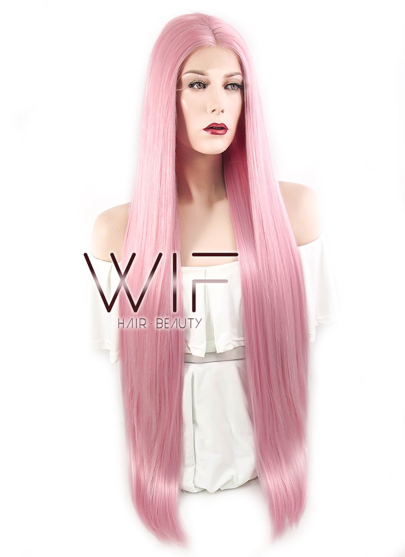 30" Straight Pink Lace Front Synthetic Wig LF857