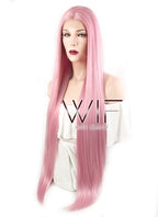30" Straight Pink Lace Front Synthetic Wig LF857