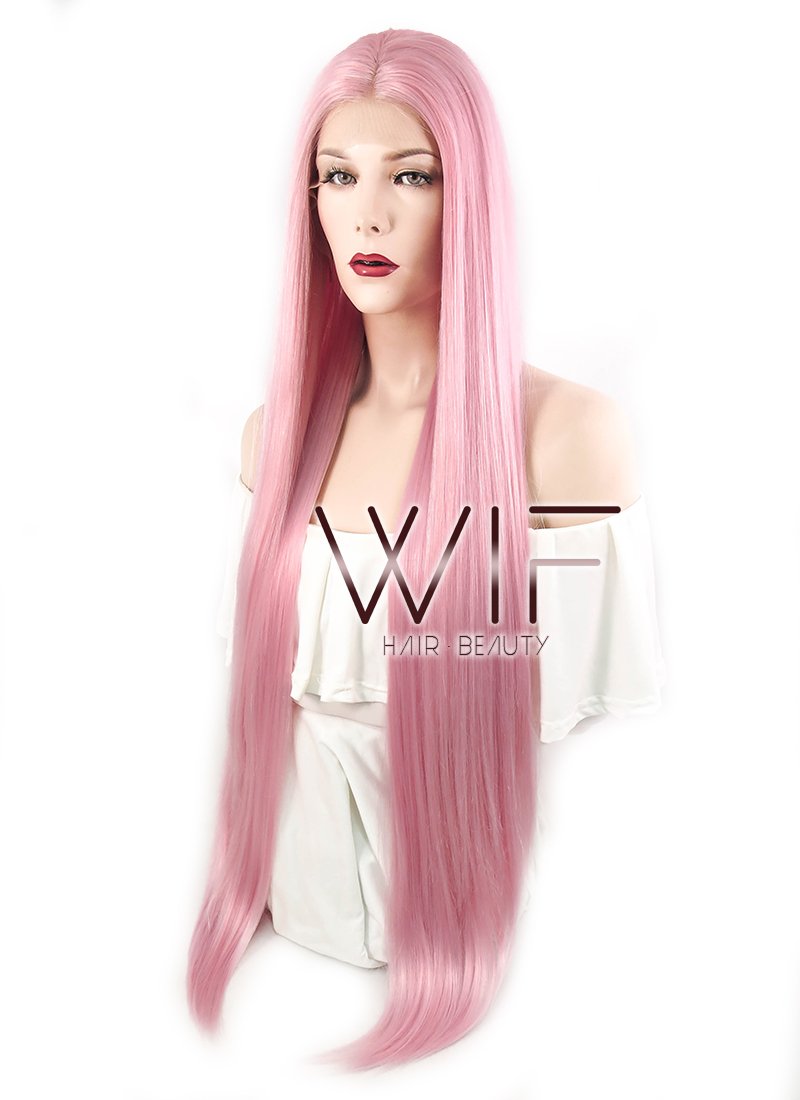 30" Straight Pink Lace Front Synthetic Wig LF857