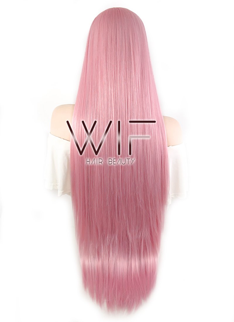 30" Straight Pink Lace Front Synthetic Wig LF857