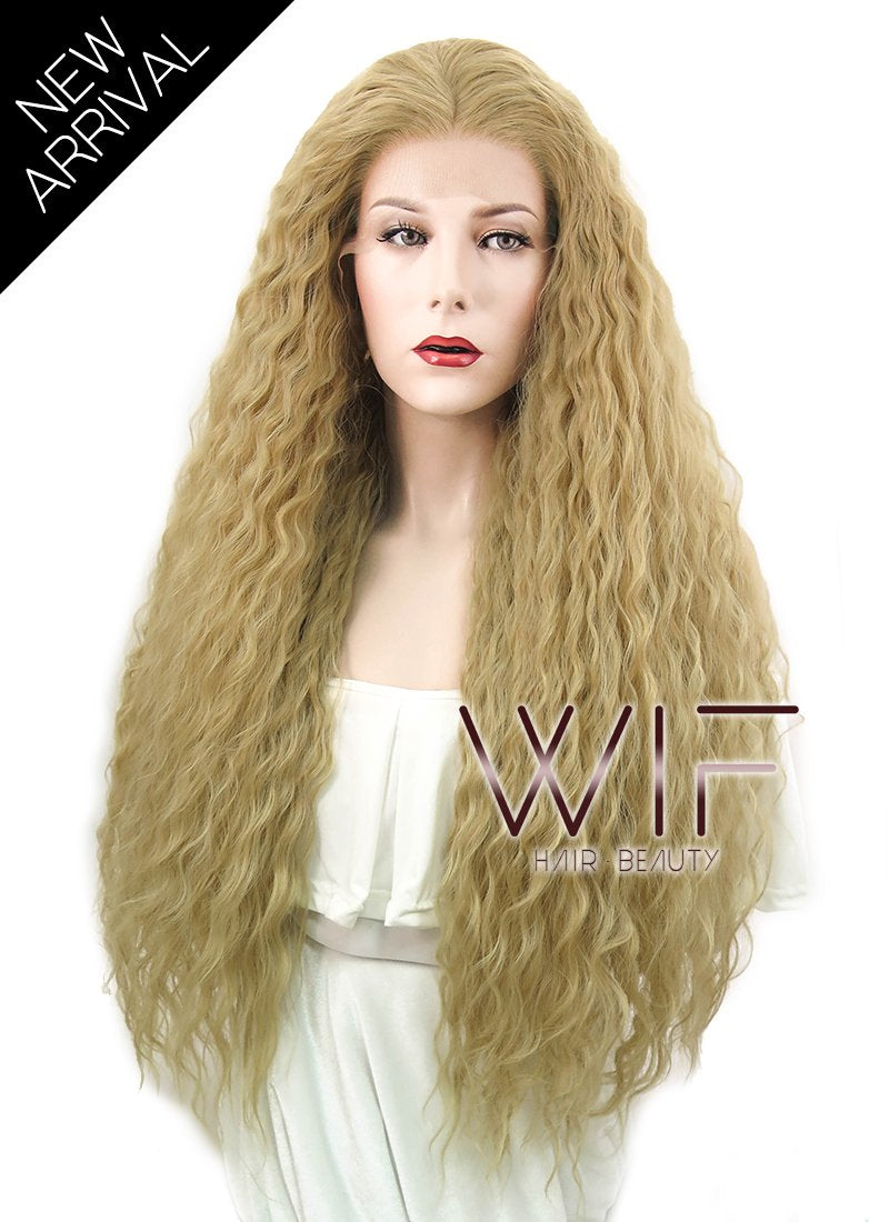 28" Wavy Blonde Lace Front Synthetic Wig LF871A