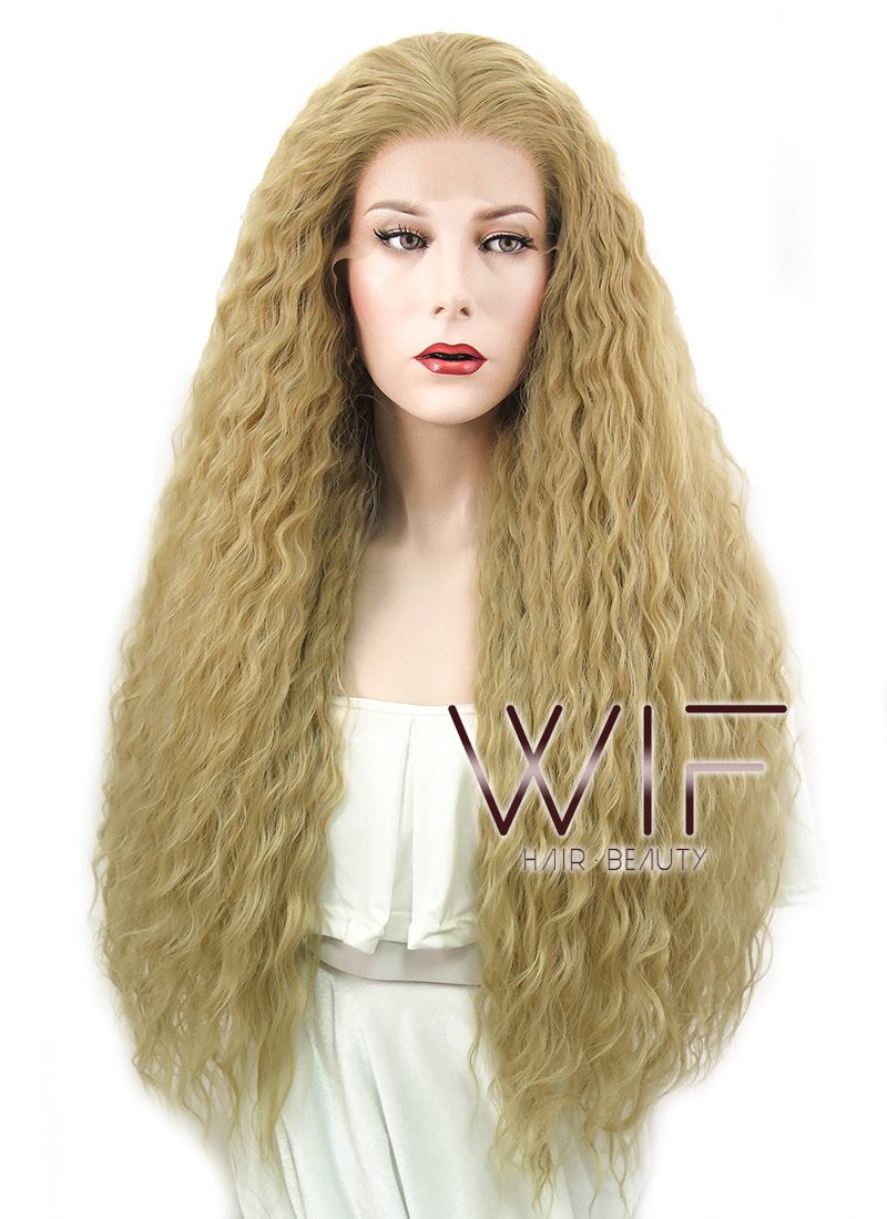 28" Wavy Blonde Lace Front Synthetic Wig LF871A