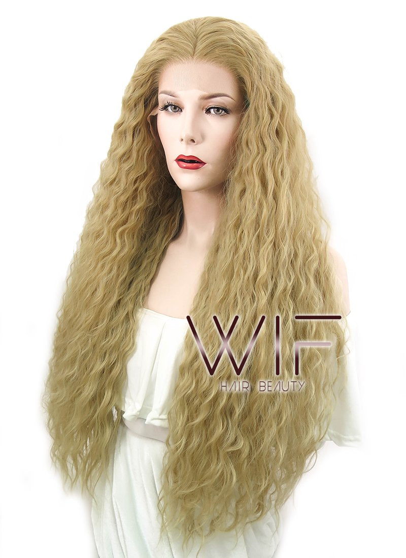 28" Wavy Blonde Lace Front Synthetic Wig LF871A