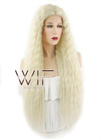 28" Wavy Light Blonde Lace Front Synthetic Wig LF871