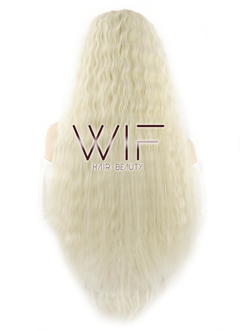28" Wavy Light Blonde Lace Front Synthetic Wig LF871