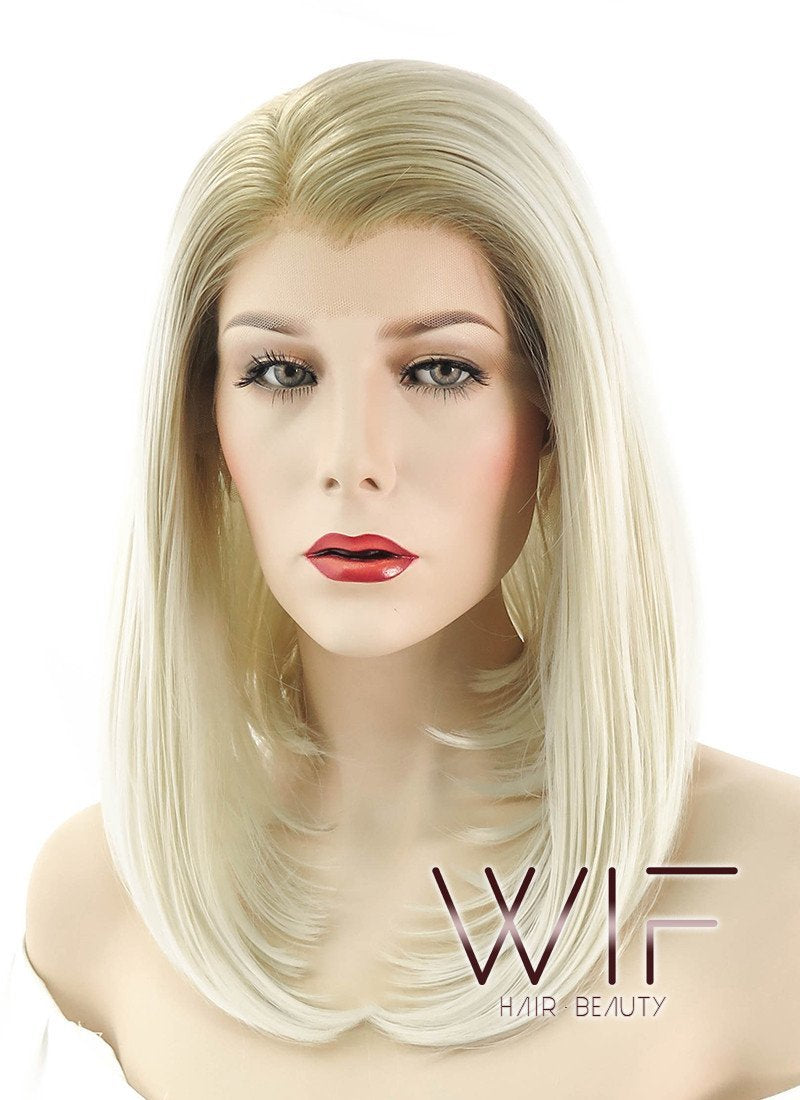 14" Straight Two Tone Blonde Lace Front Synthetic Wig LF872A
