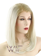 14" Medium Straight Two Tone Blonde Lace Front Synthetic Hair Wig LF872A