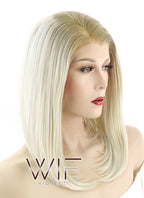 14" Medium Straight Two Tone Blonde Lace Front Synthetic Hair Wig LF872A