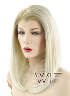14" Medium Straight Two Tone Blonde Lace Front Synthetic Hair Wig LF872A