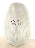 14" Medium Straight Two Tone Blonde Lace Front Synthetic Hair Wig LF872A