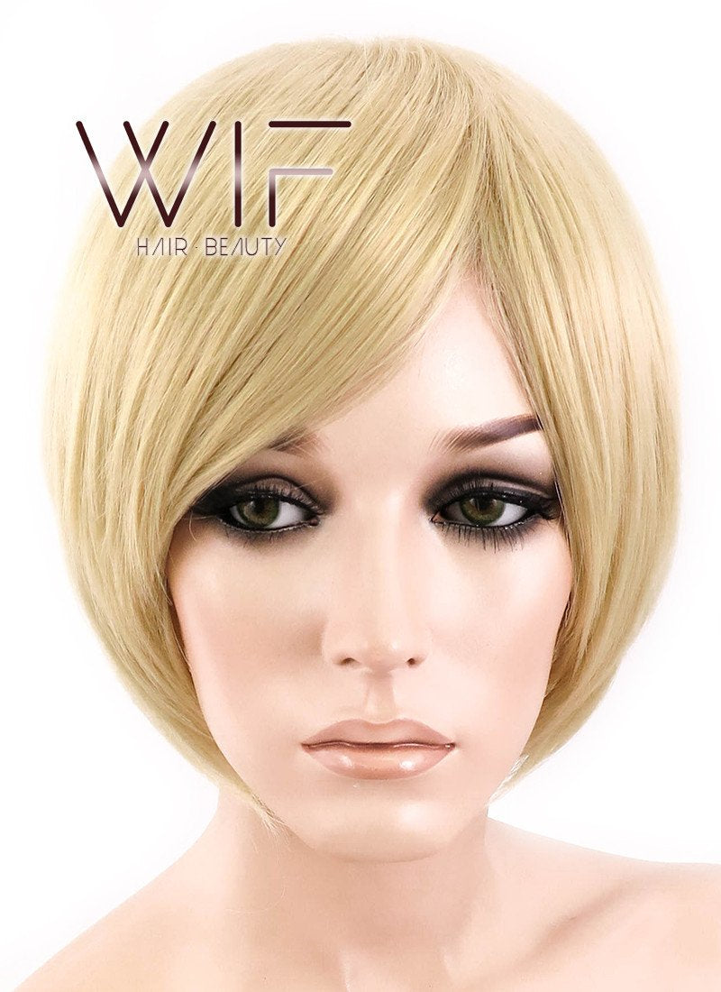 9" Straight Blonde Synthetic Wig LG11