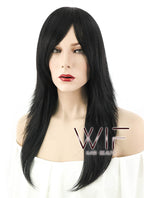 22" Long Wavy Black Fashion Synthetic Hair Wig LM01