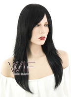 22" Long Wavy Black Fashion Synthetic Hair Wig LM01