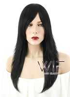 22" Long Wavy Black Fashion Synthetic Hair Wig LM01