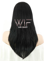 22" Long Wavy Black Fashion Synthetic Hair Wig LM01