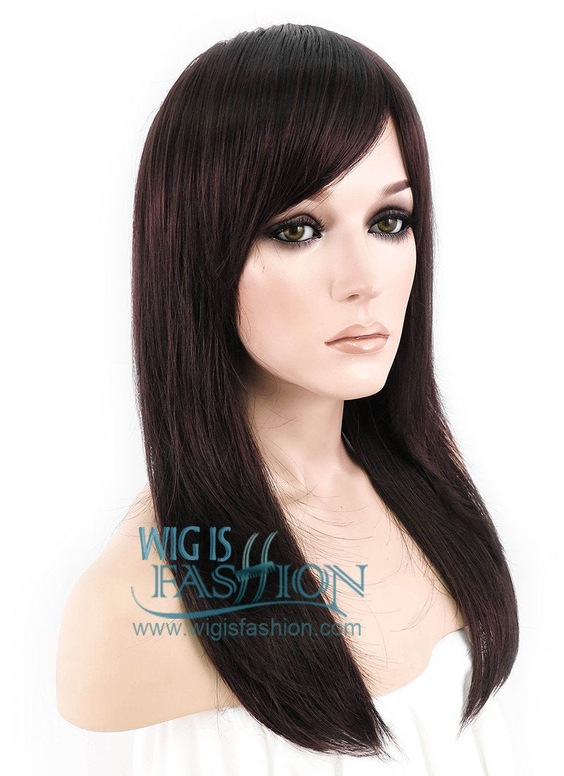 22" Straight Dark Brown Synthetic Wig LM08