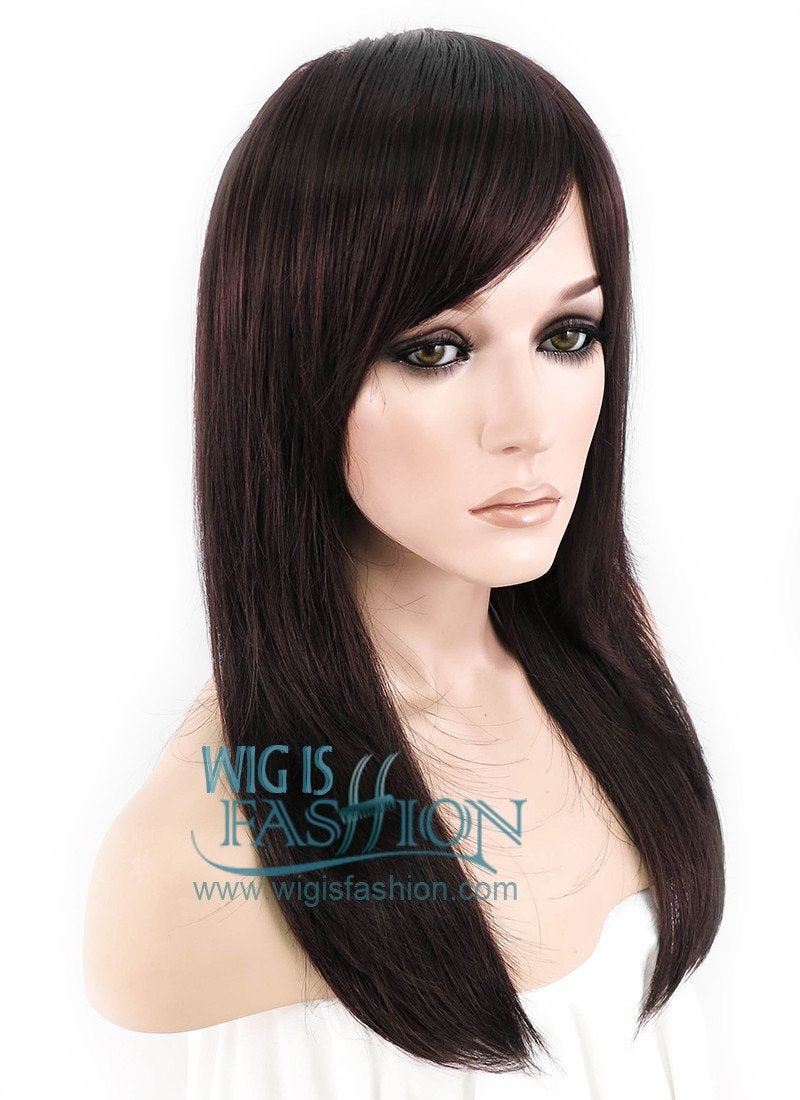 22" Straight Dark Brown Synthetic Wig LM08