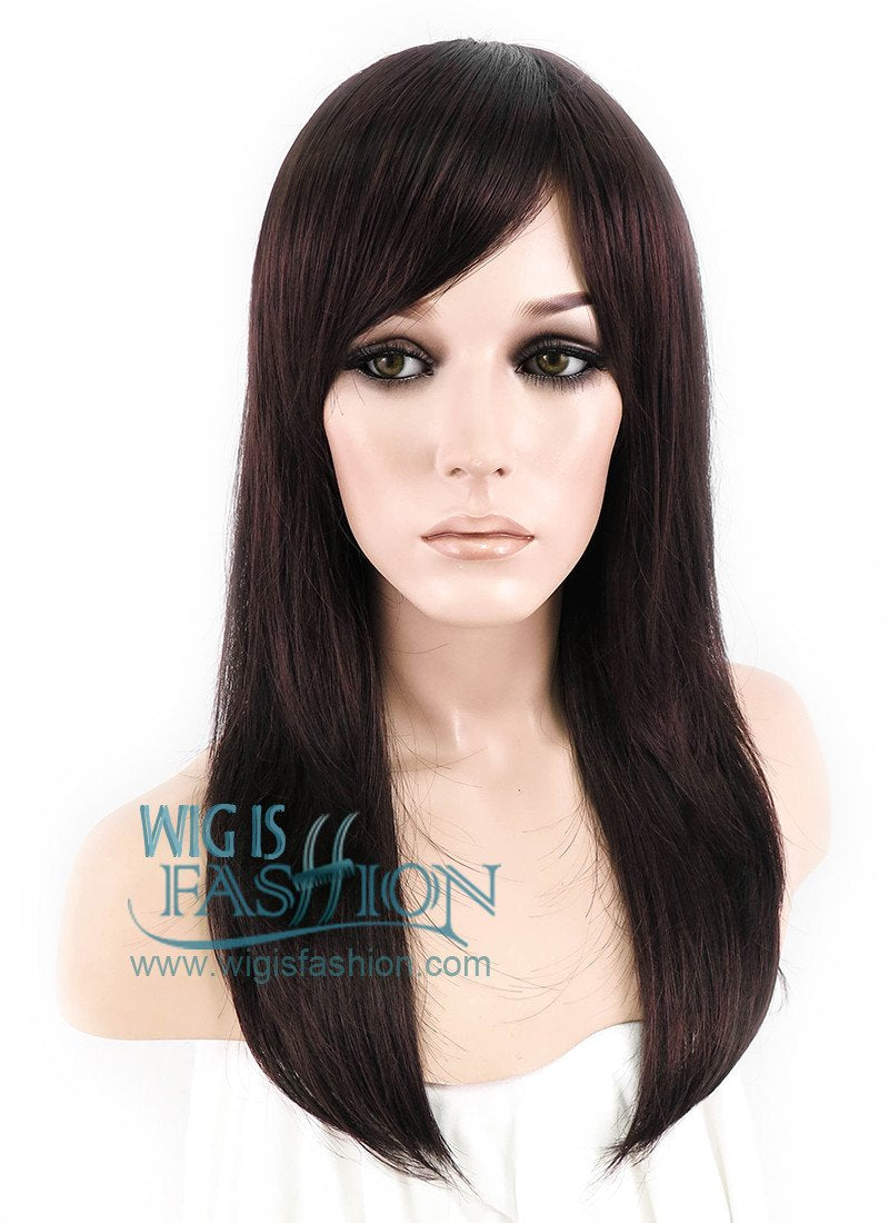 22" Straight Dark Brown Synthetic Wig LM08