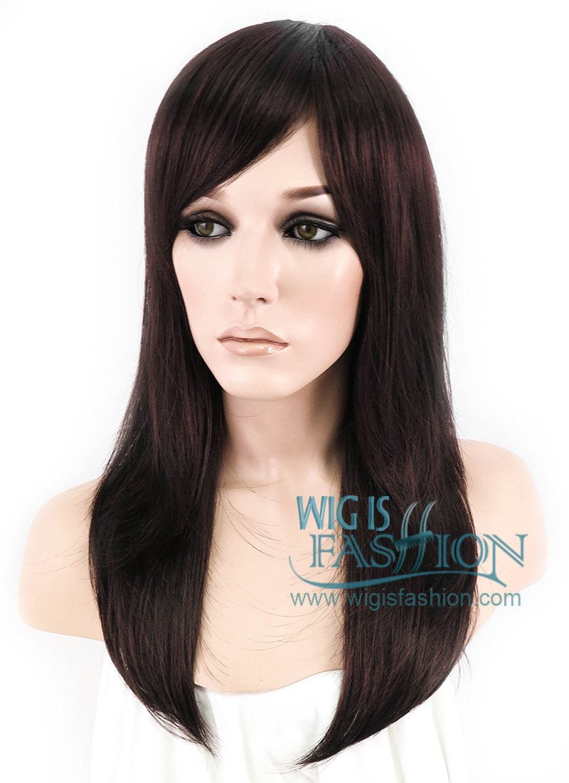 22" Straight Dark Brown Synthetic Wig LM08