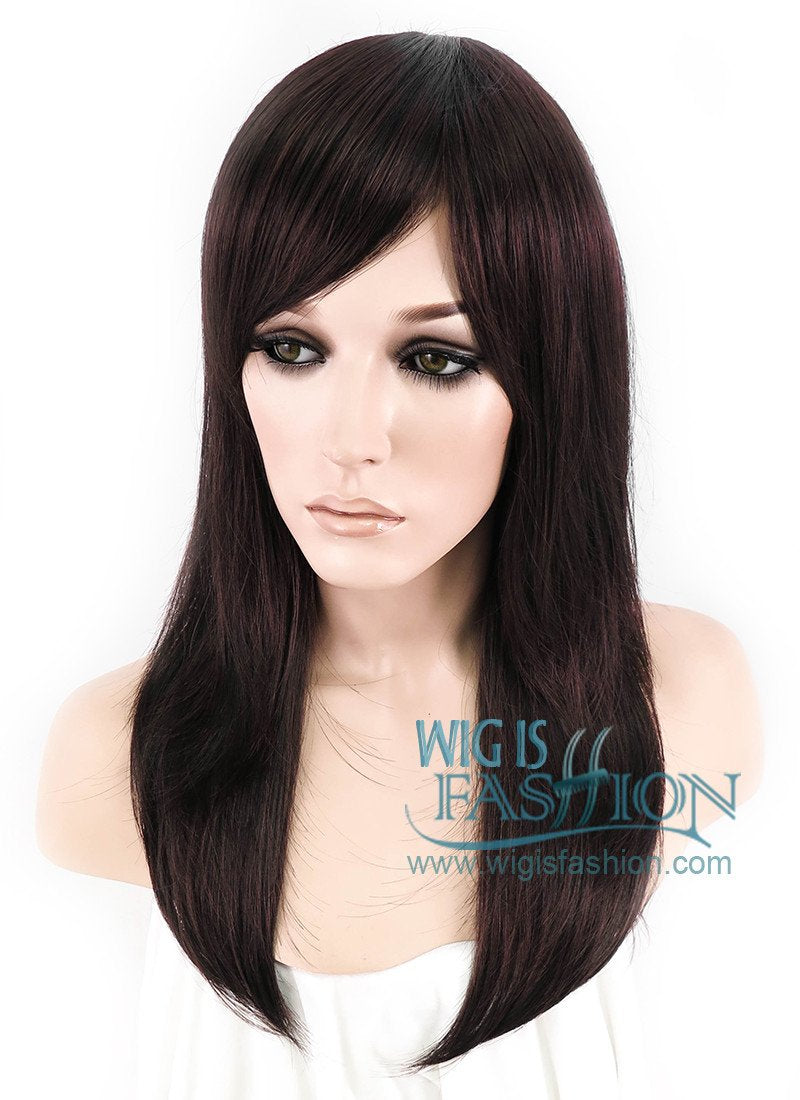 22" Straight Dark Brown Synthetic Wig LM08