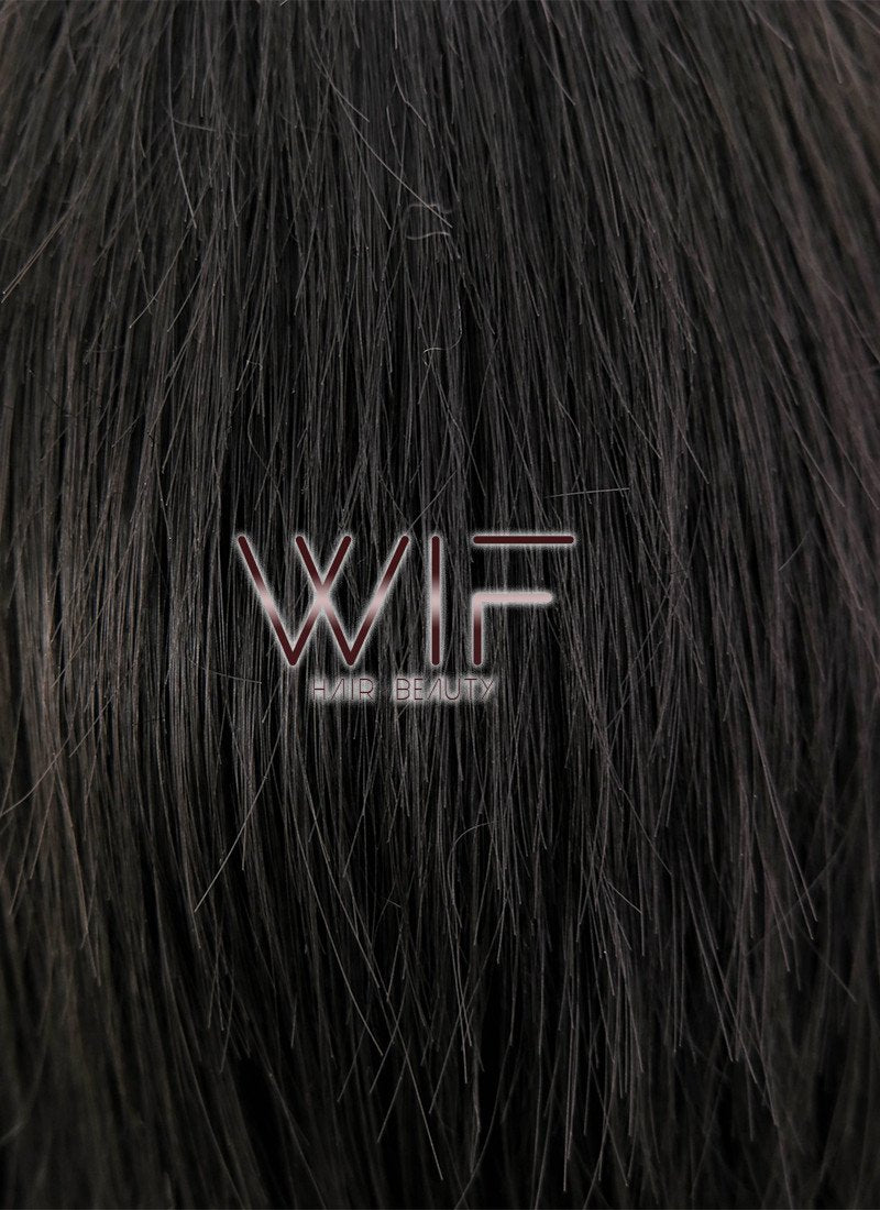 12" Straight Black Synthetic Wig EU01