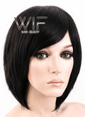 12" Straight Black Synthetic Wig EU01