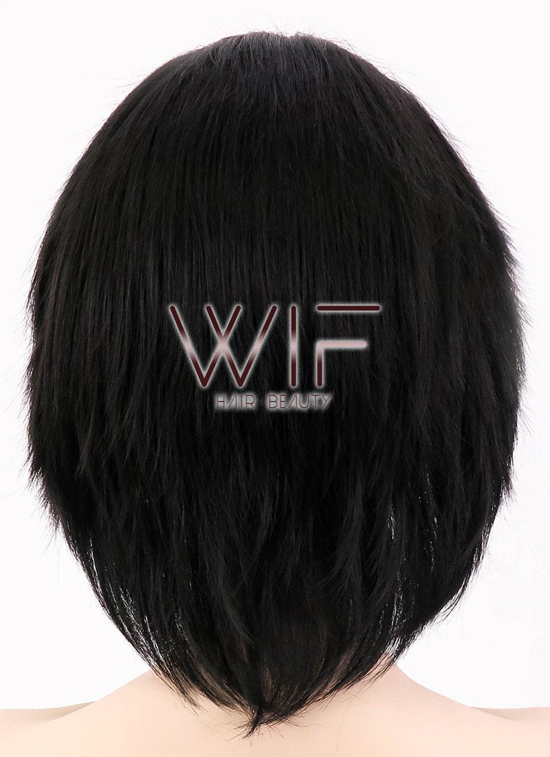 12" Straight Black Synthetic Wig EU01