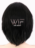 12" Straight Black Synthetic Wig EU01