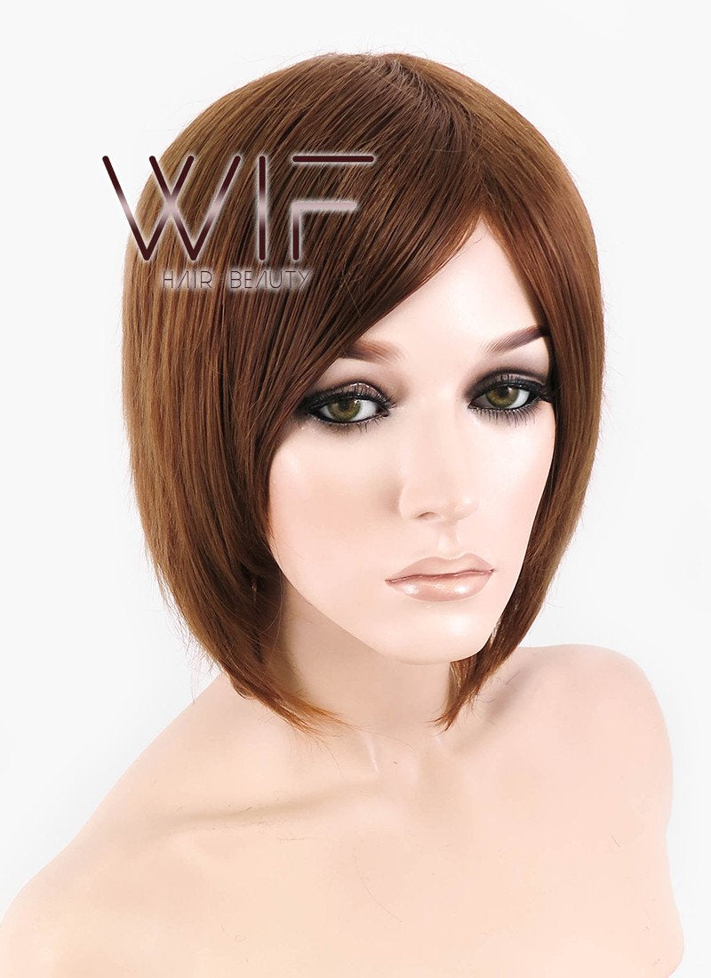 12" Straight Chestnut Brown Synthetic Wig LQ114