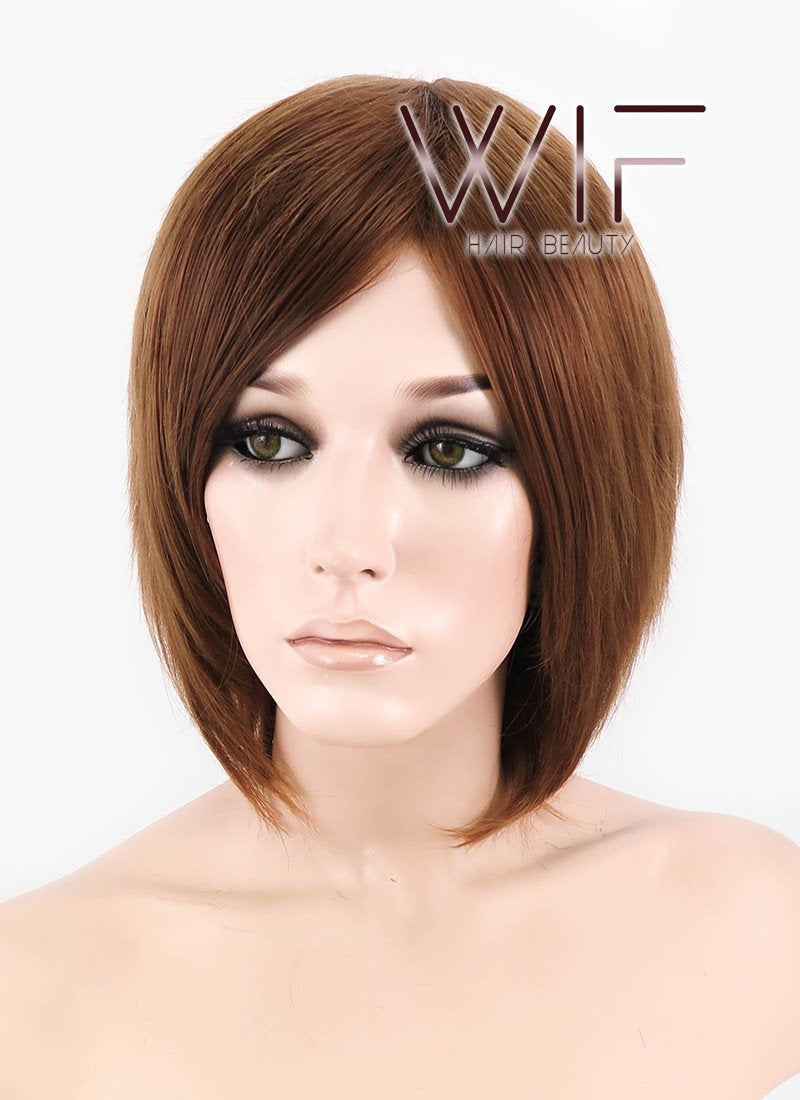 12" Straight Chestnut Brown Synthetic Wig LQ114