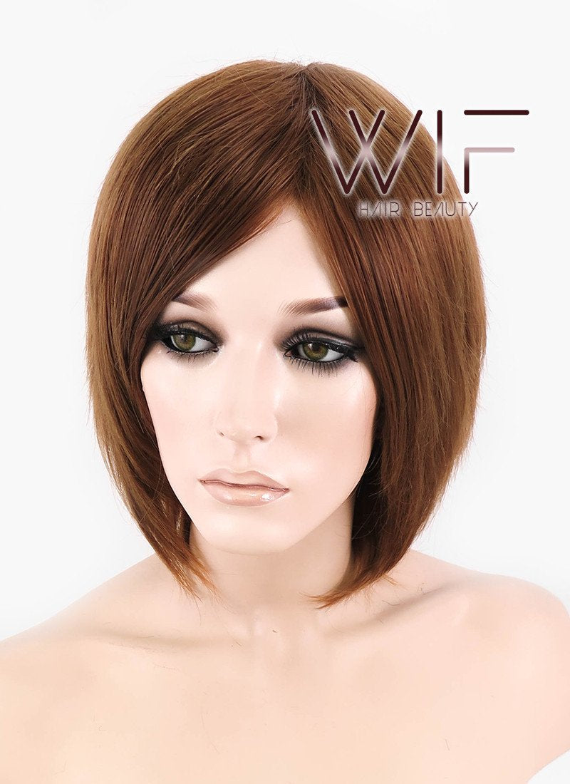 12" Straight Chestnut Brown Synthetic Wig LQ114