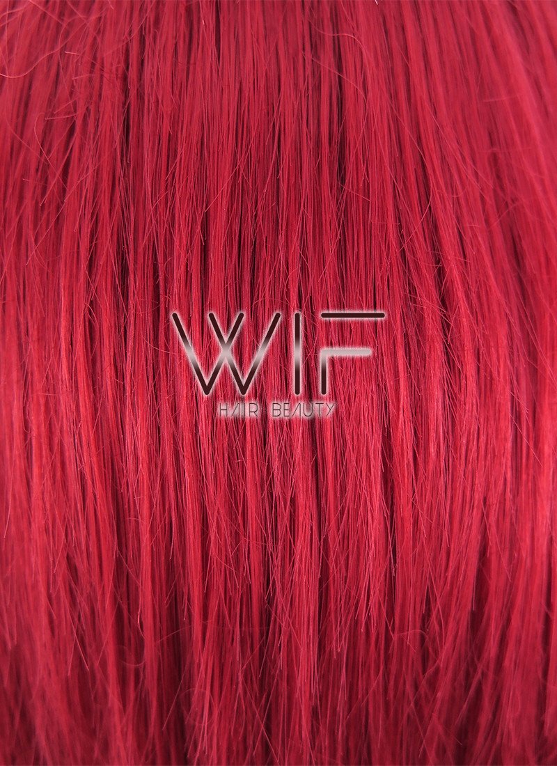 12" Straight Red Synthetic Wig LQ148