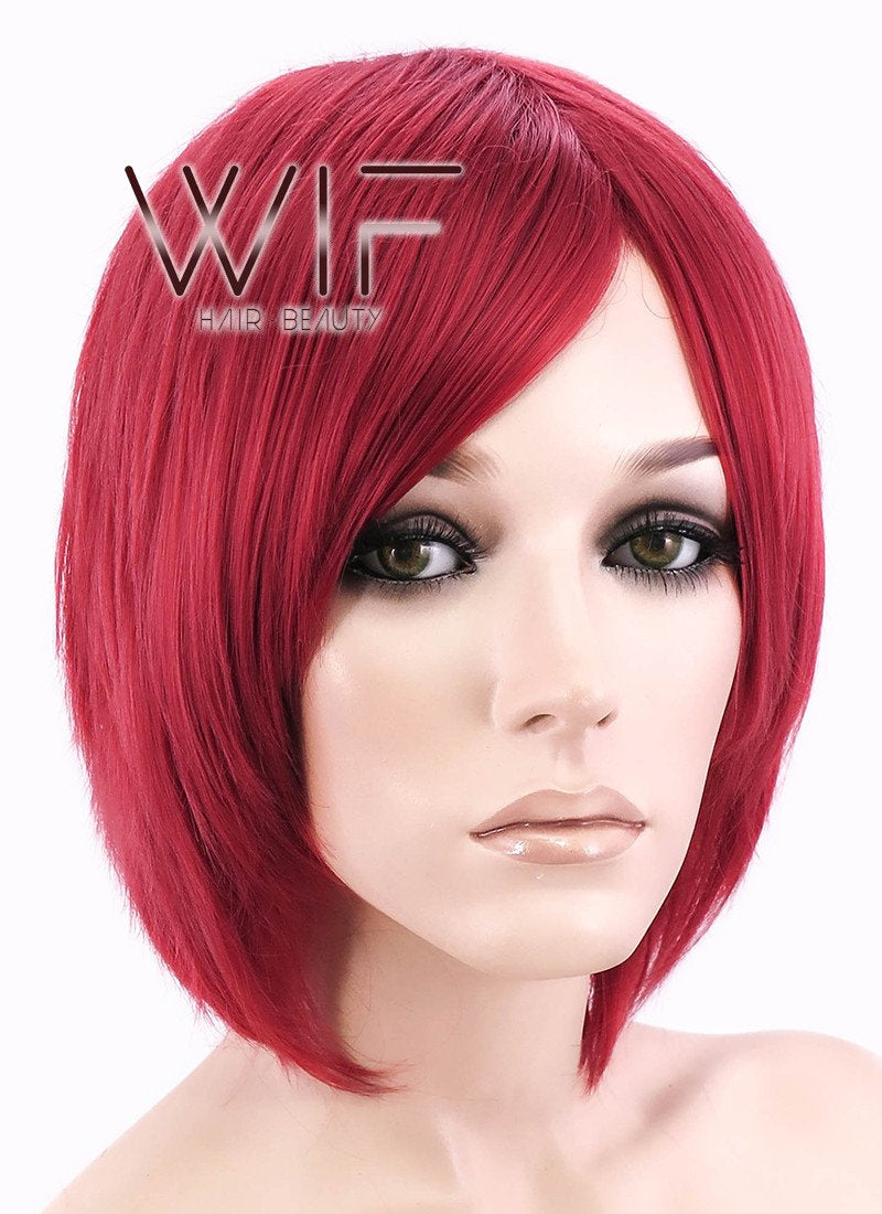 12" Straight Red Synthetic Wig LQ148