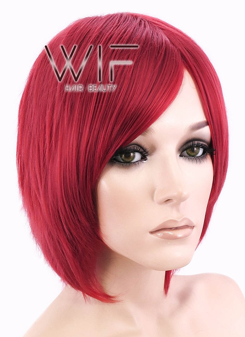 12" Straight Red Synthetic Wig LQ148