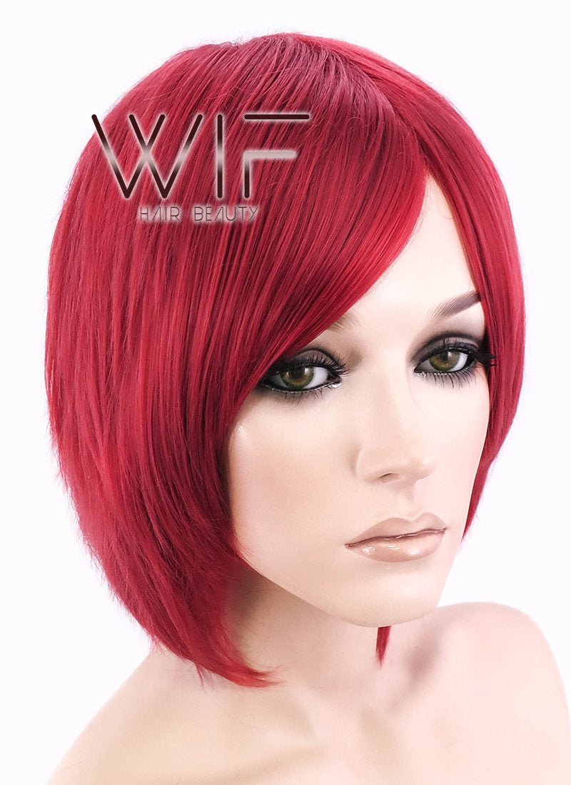12" Straight Red Synthetic Wig LQ148