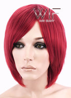 12" Straight Red Synthetic Wig LQ148