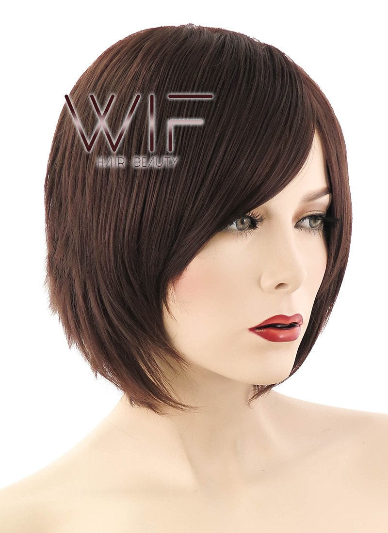 12" Straight Brown Synthetic Wig LQ152