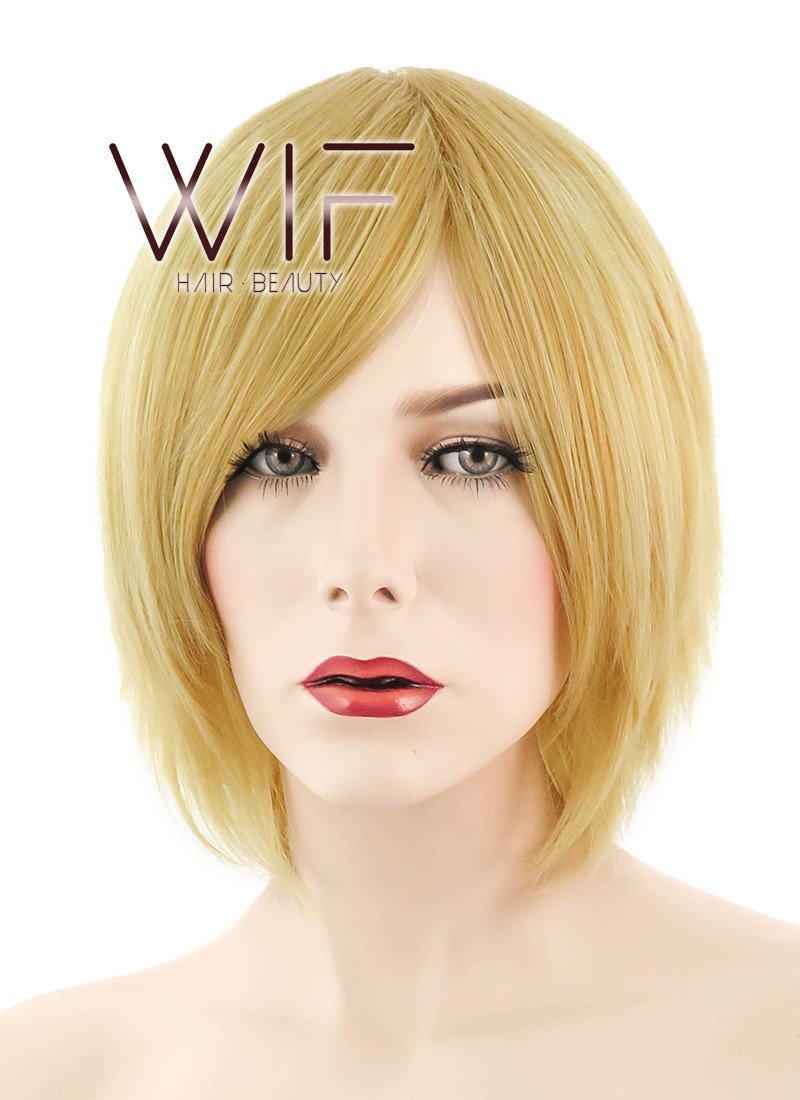 12" Straight Golden Blonde Synthetic Wig LQ174