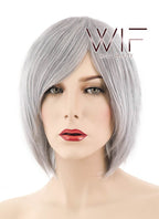 12" Straight Light Grey Synthetic Wig LQ23